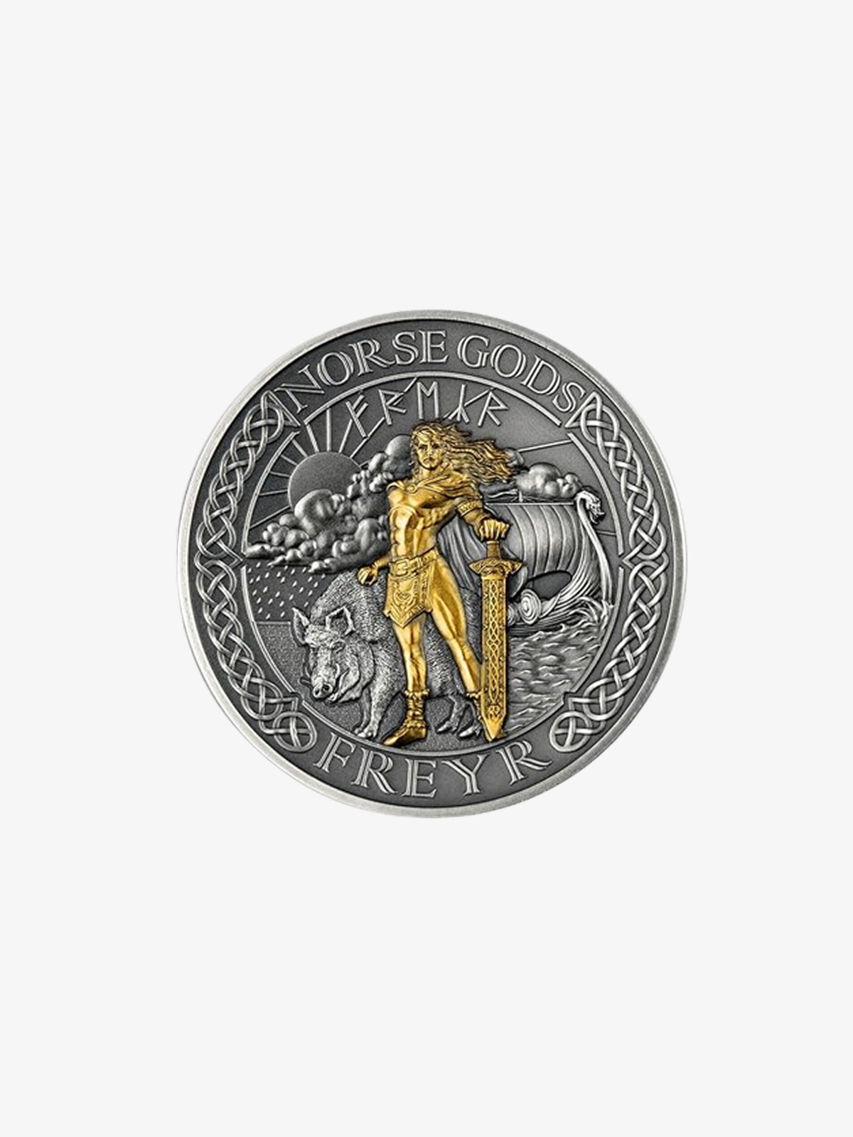 Norse Gods Silver Coin – Freyr, God of Prosperity